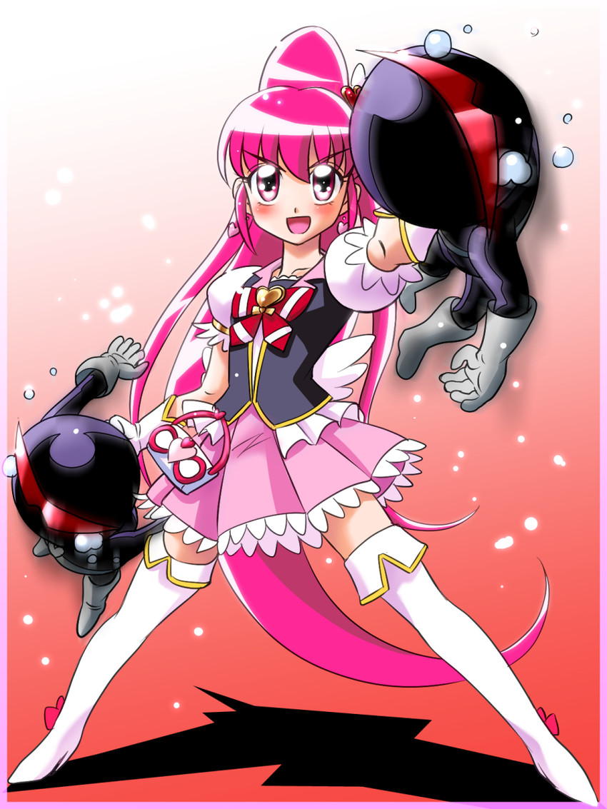 aino megumi, cure lovely, and saiark (precure and 1 more) drawn by yamano_takashi