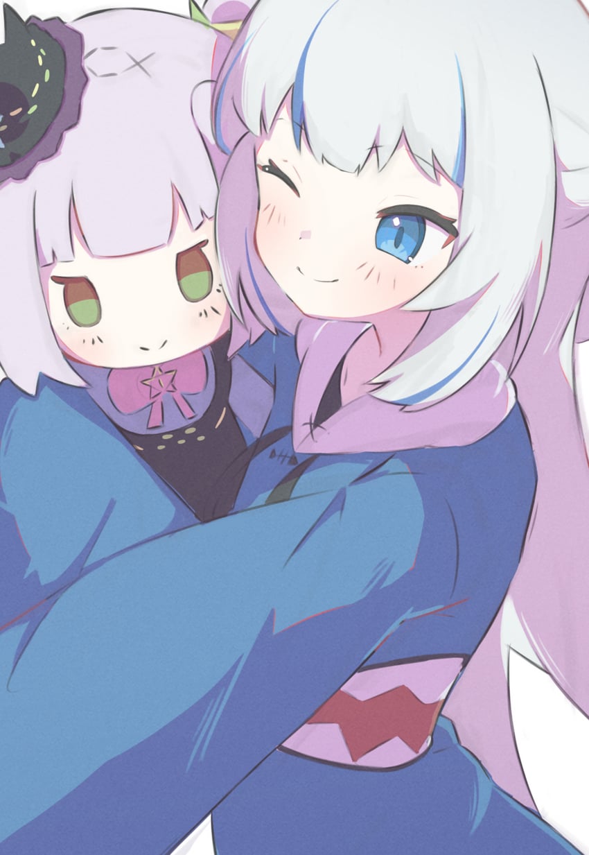gawr gura and murasaki shion (hololive and 1 more) drawn by inaririn