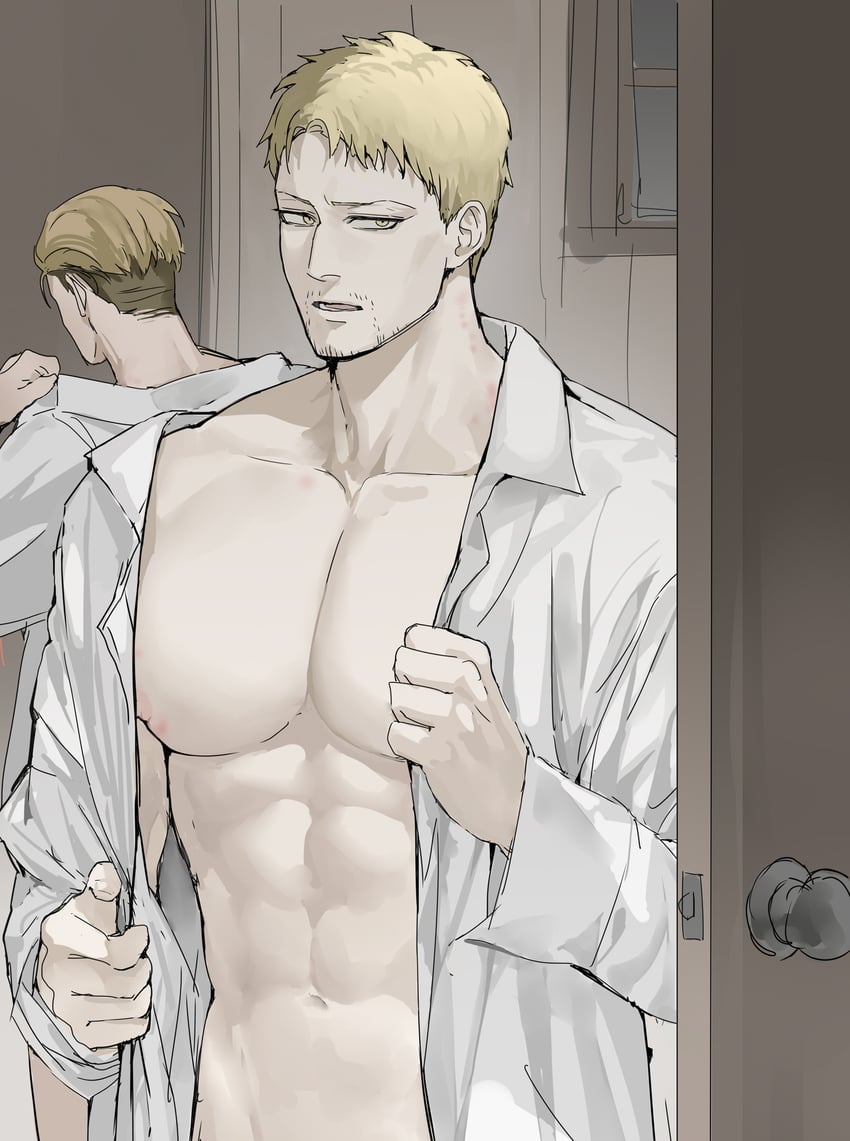 reiner braun and porco galliard (shingeki no kyojin) drawn by cute_potato_(cute_potato_ner)