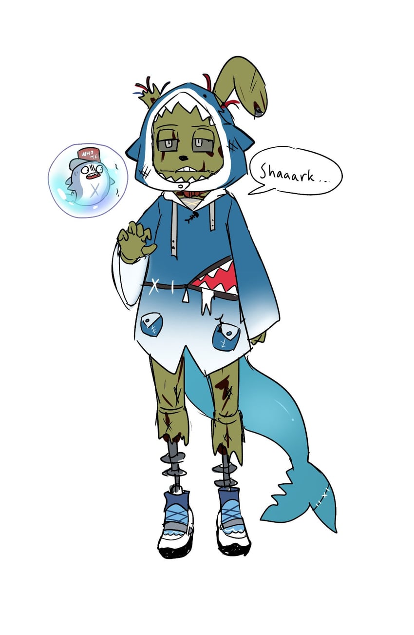 gawr gura, bloop, and springtrap (hololive and 3 more) drawn by himuhino