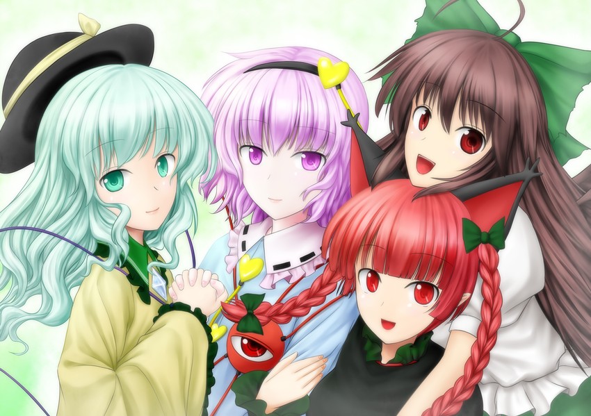 komeiji koishi, komeiji satori, kaenbyou rin, and reiuji utsuho (touhou and 1 more) drawn by y2