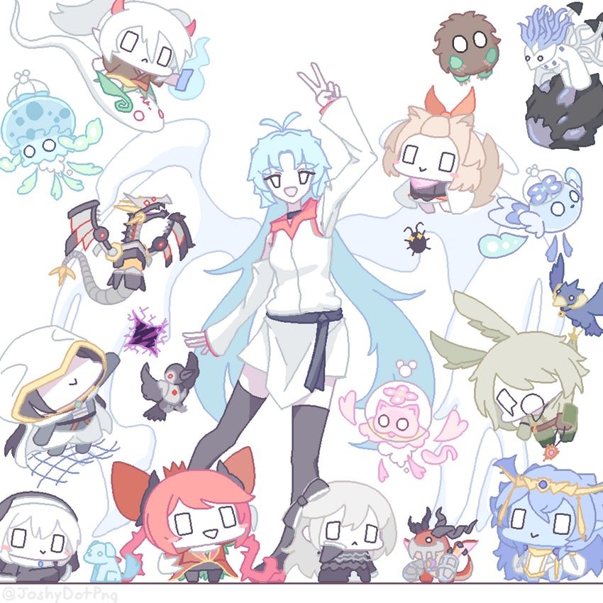 kuriboh, ash blossom & joyous spring, ghost ogre & snow rabbit, ghost belle & haunted mansion, dominus impulse, and 14 more (yu-gi-oh!) drawn by joshydotpng
