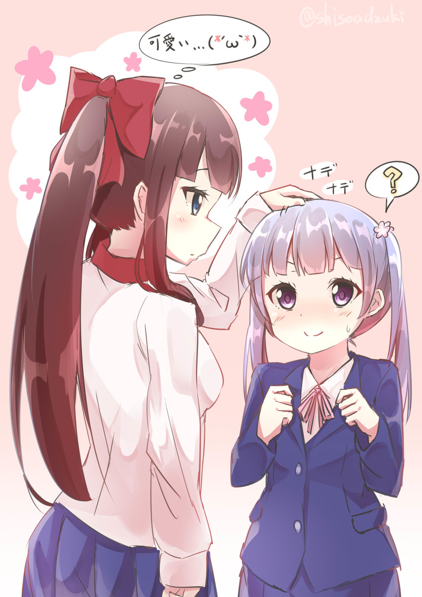 suzukaze aoba and takimoto hifumi (new game!) drawn by shiso_azuki
