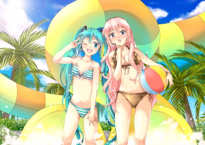 hatsune miku and megurine luka (vocaloid and 1 more) drawn by tottsuan