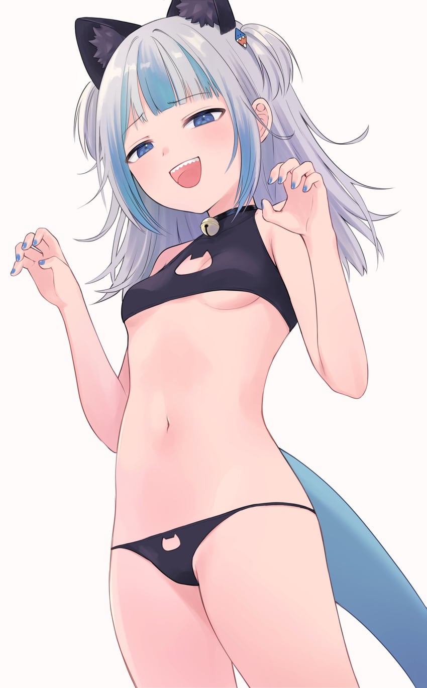 gawr gura (hololive and 1 more) drawn by nzmtarou