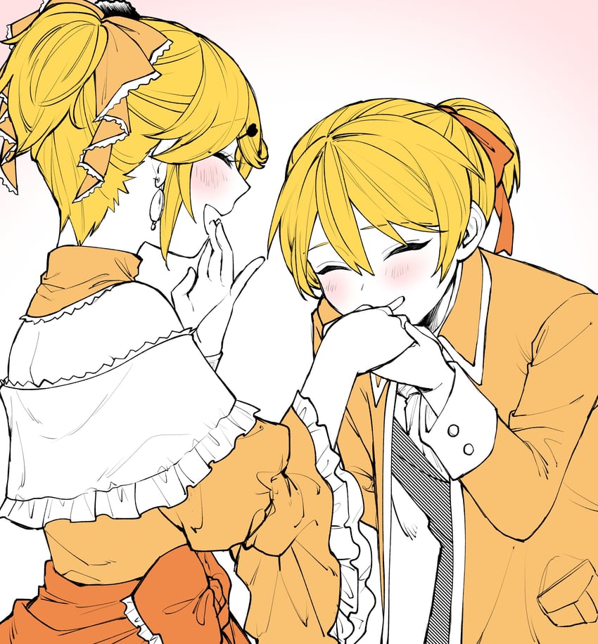 kagamine rin, kagamine len, riliane lucifen d'autriche, and allen avadonia (vocaloid and 3 more) drawn by igarashi_(morimorienoki)