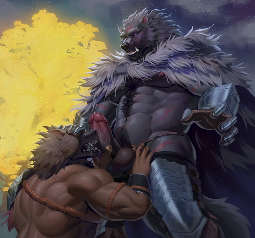 tarnished and blaidd the half-wolf (elden ring) drawn by adiosarts