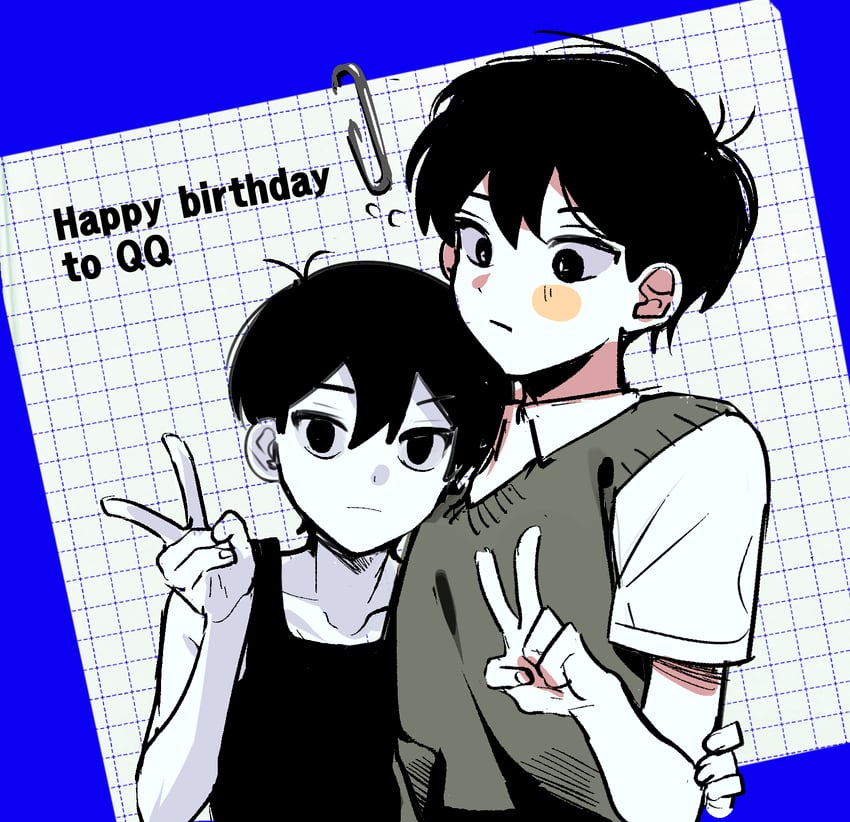 sunny and omori (omori) drawn by momi_omori