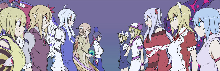 shinki, yumeko, mai, sariel, yuki, and 5 more (touhou) drawn by kenuu_(kenny)
