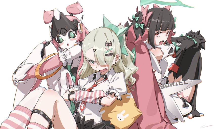 chinatsu remiel, yutane johiel, and rokudu sariel (zenless zone zero) drawn by yo_na