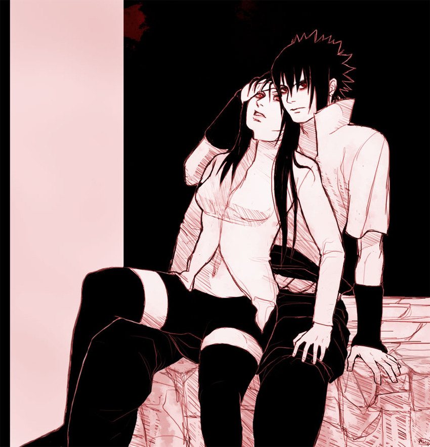 uchiha sasuke and karin (naruto and 1 more) drawn by musesilver