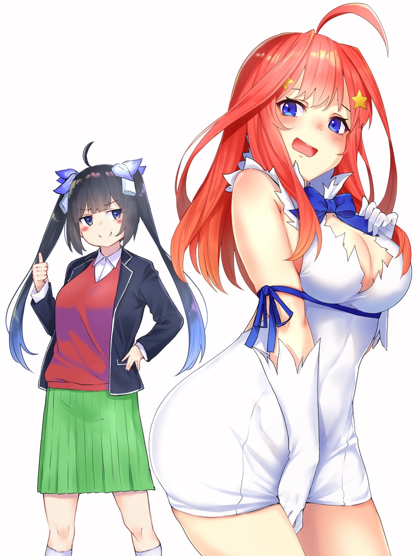 hestia, nakano itsuki, and minase inori (go-toubun no hanayome and 1 more) drawn by m.tokotsu