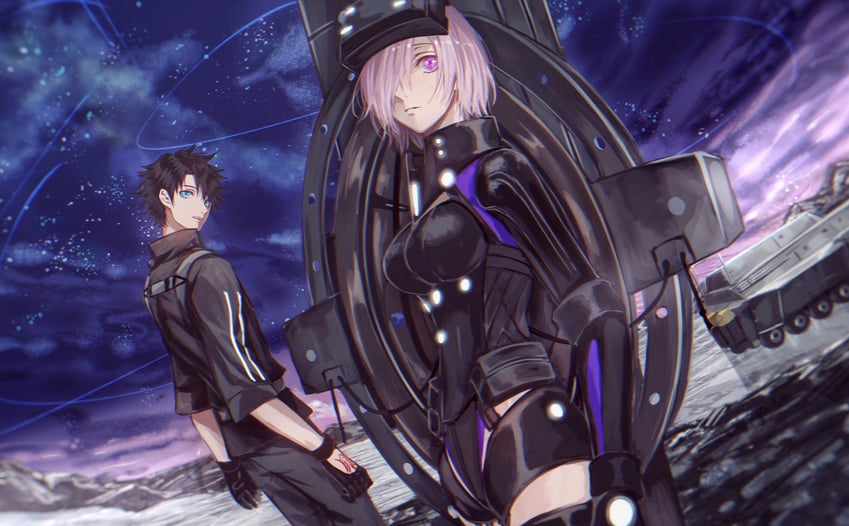 mash kyrielight and fujimaru ritsuka (fate and 1 more) drawn by saamon_(dream81come)