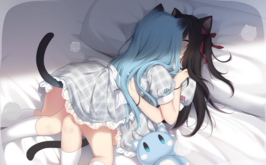 nekoha shizuku and matsuri (original) drawn by amashiro_natsuki