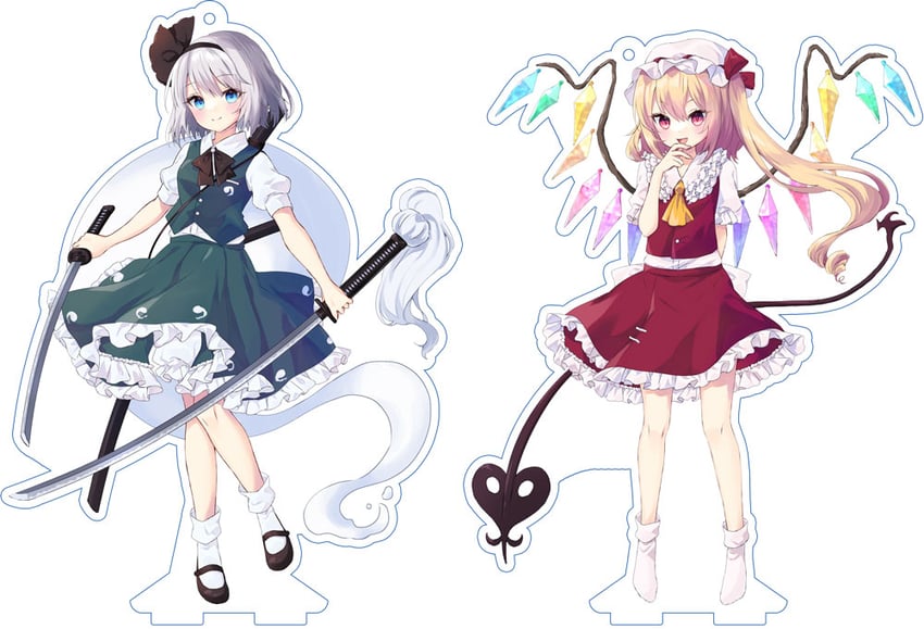 flandre scarlet and konpaku youmu (touhou) drawn by tamanotsuyu