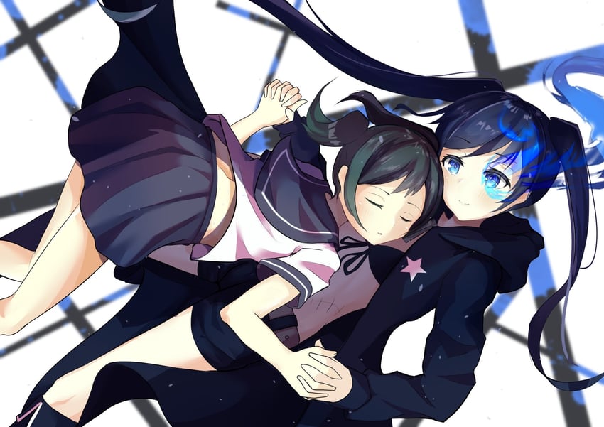 black rock shooter and kuroi mato (black rock shooter) drawn by nekosame00