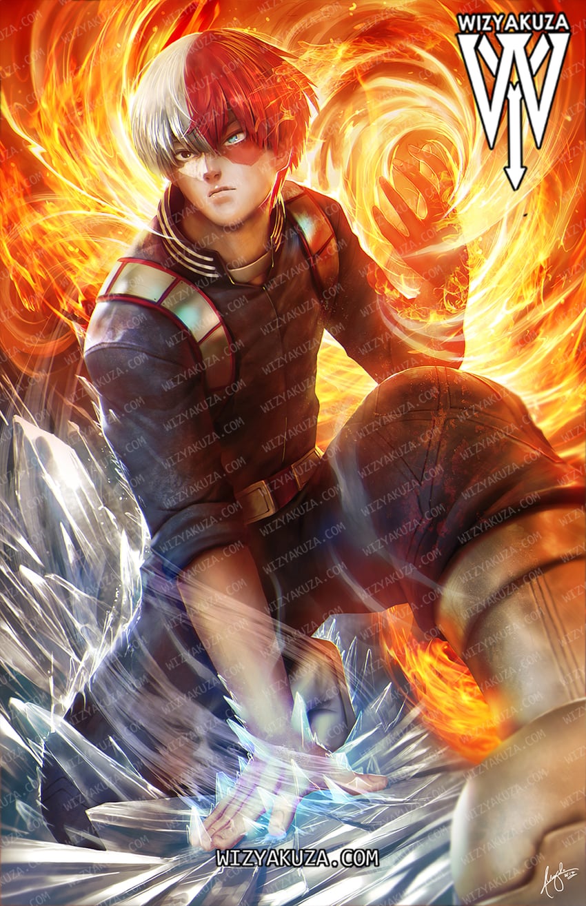 todoroki shoto (boku no hero academia) drawn by wizyakuza
