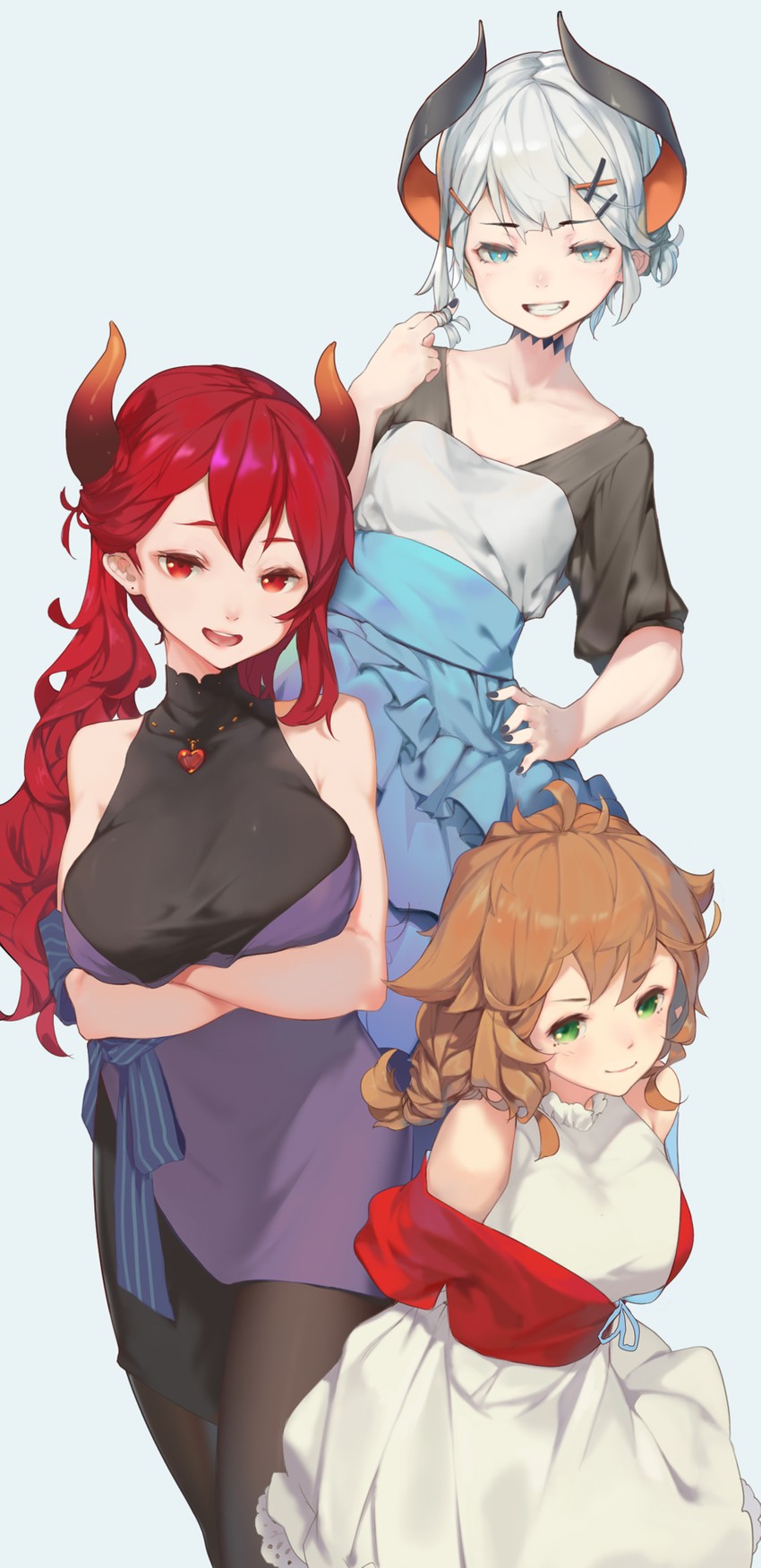 dola, warabeda meiji, and levi elipha (nijisanji) drawn by atk7