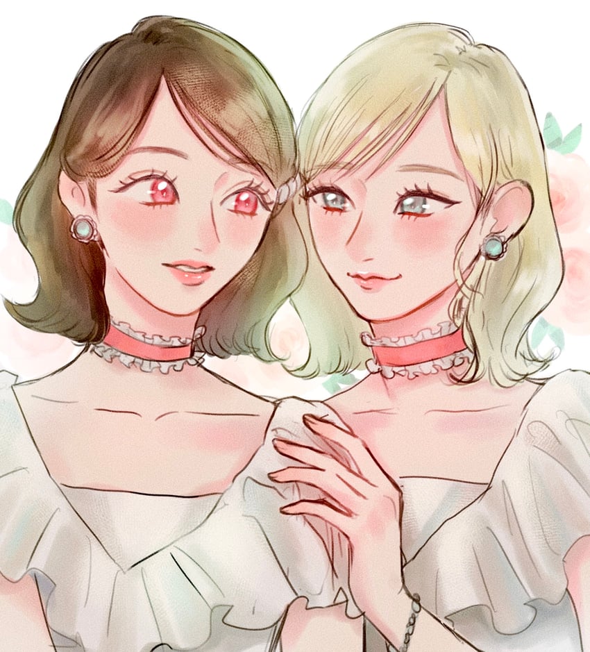 ishii ran and iida shizuku (real life and 1 more) drawn by taruto_(3104_ais)