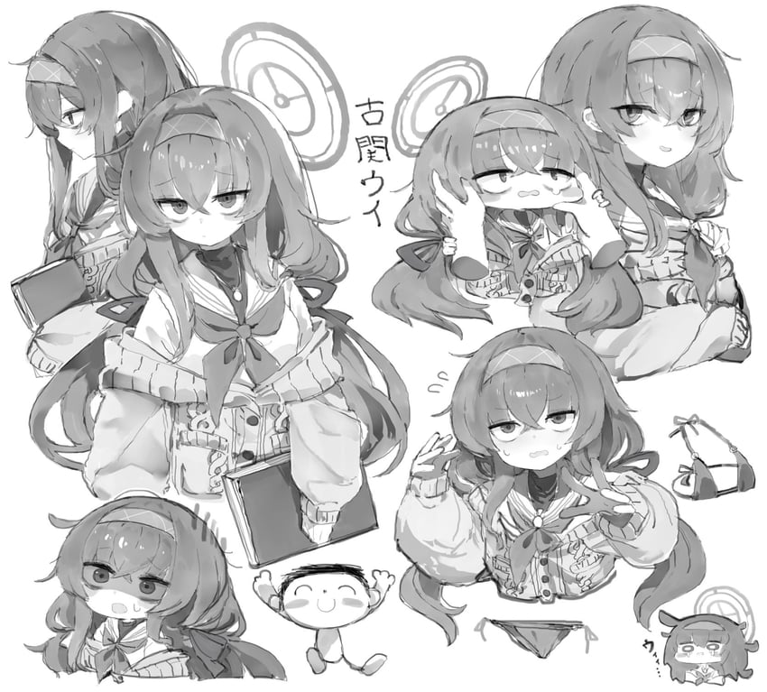 sensei, doodle sensei, and ui (blue archive) drawn by kotatu_(akaki01aoki00)