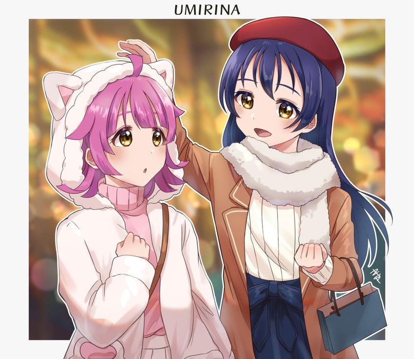 sonoda umi and tennoji rina (love live! and 2 more) drawn by kyaku_tasu