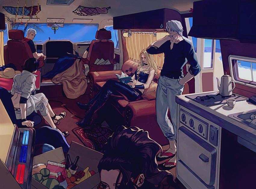 dante, lady, nero, trish, v, and 2 more (devil may cry and 1 more) drawn by nobou_(32306136)