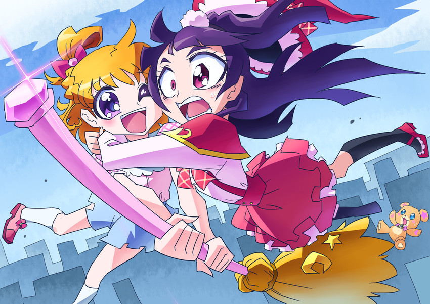 asahina mirai, izayoi liko, and mofurun (precure and 1 more) drawn by otokamu
