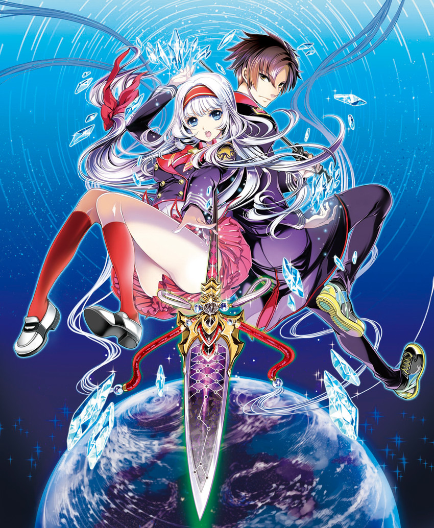 hokuou ryouma and hidaka ayana (mawaru unmei no polar star) drawn by toyota_saori