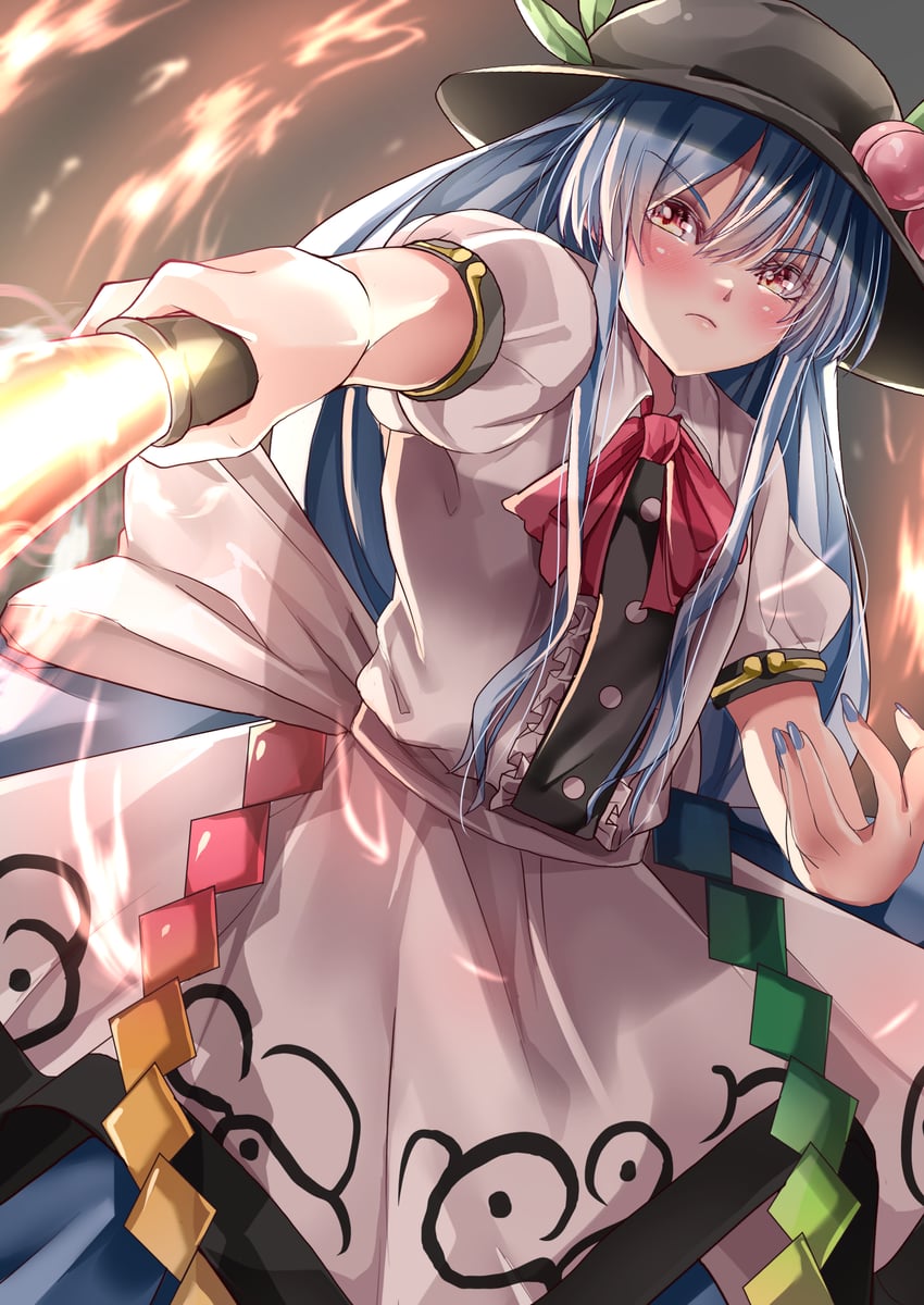 hinanawi tenshi (touhou) drawn by mahoro_(minase_mahoro)