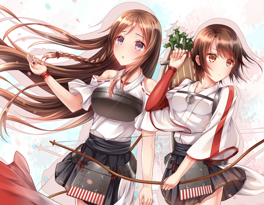shoukaku and zuikaku (warship girls r) drawn by zhou_yu_(ppaaqz1995)