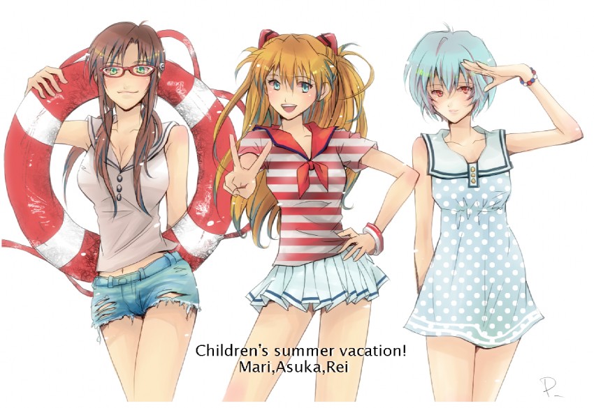 souryuu asuka langley, ayanami rei, and makinami mari illustrious (neon genesis evangelion and 2 more) drawn by imai_miu