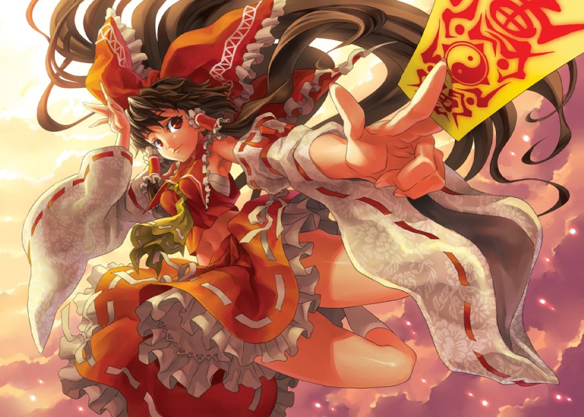 hakurei reimu (touhou) drawn by taniguchi_seima