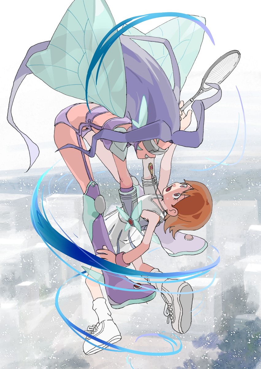 takenouchi sora and fairimon (digimon and 2 more) drawn by tantanmen