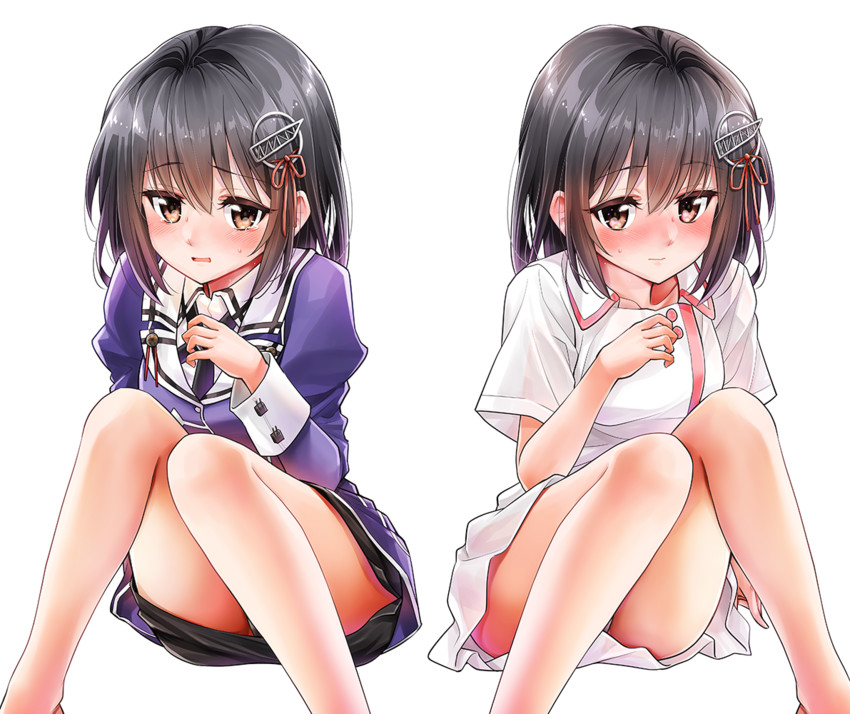 haguro and haguro kai ni (kantai collection) drawn by minimaru