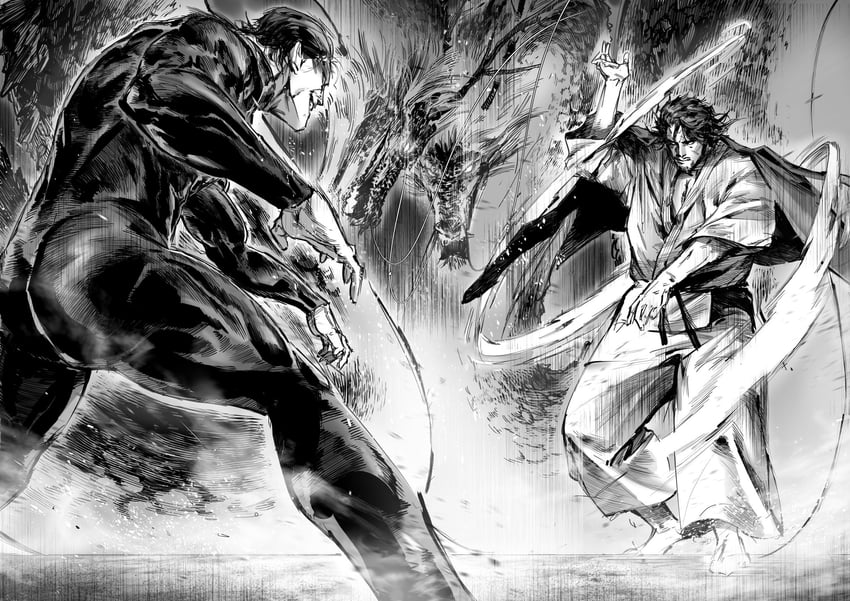 kanoh agito and arashiyama jurota (kengan and 1 more) drawn by goddamnmushroom