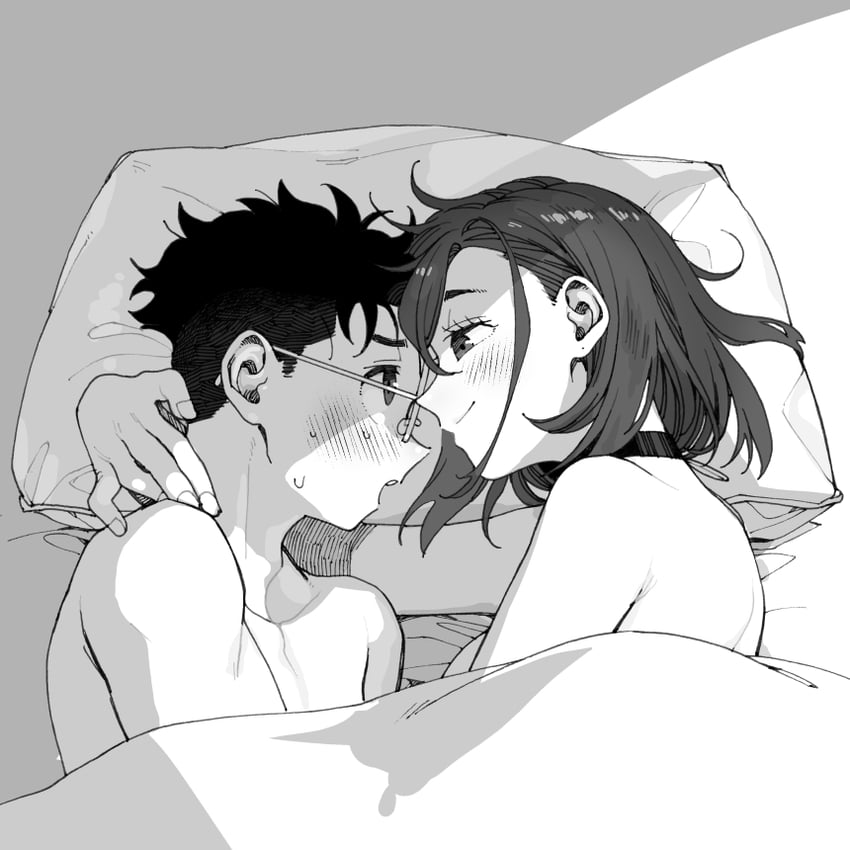 ayase momo and takakura ken (dandadan) drawn by poo_(pitind)