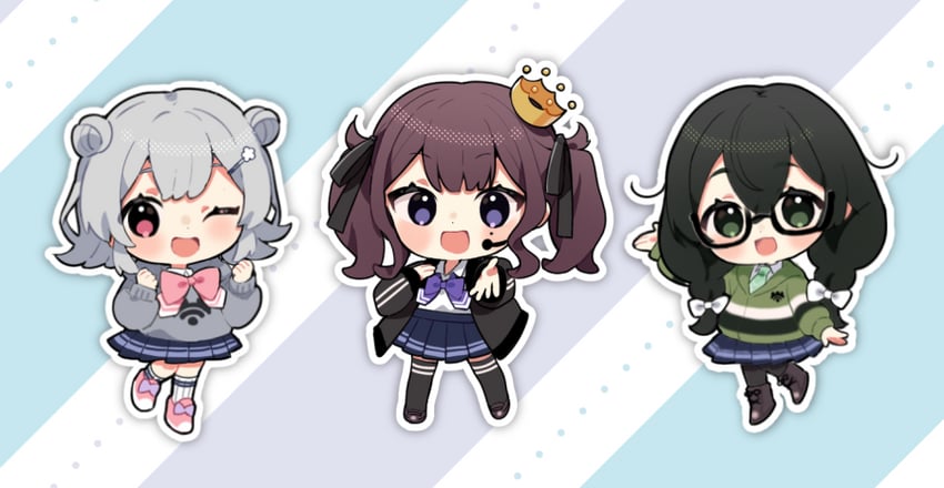 koharu rikka, natsuki karin, and hanakuma chifuyu (synthesizer v and 1 more) drawn by binchou_maguro