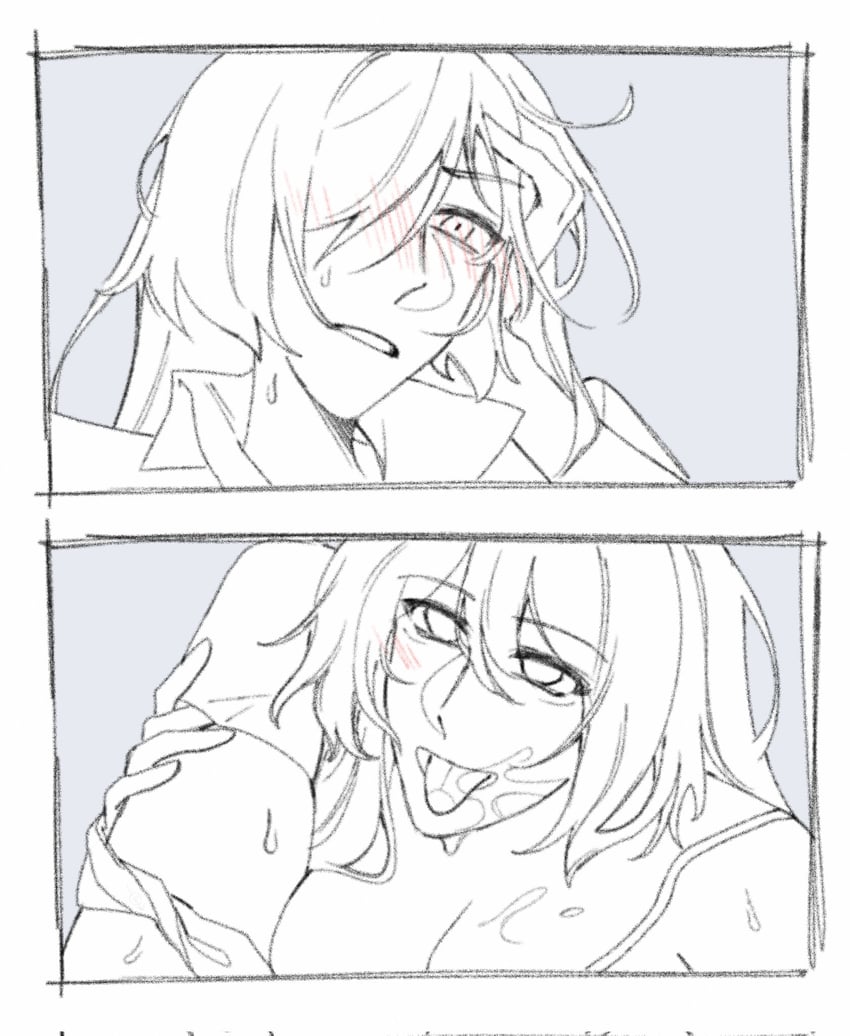 acheron and black swan (honkai and 1 more) drawn by charathegay
