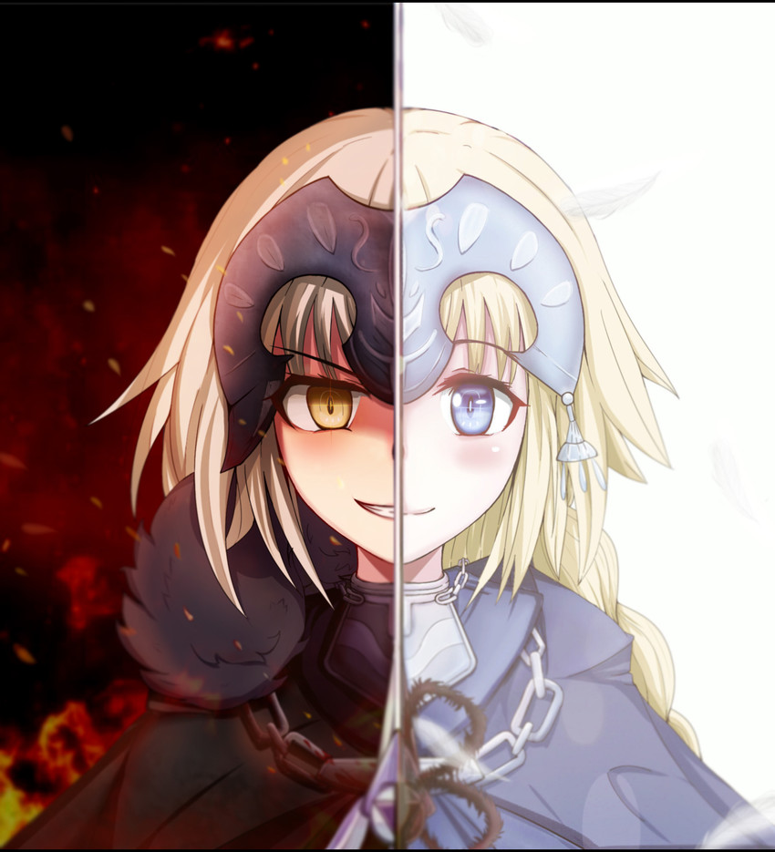 jeanne d'arc and jeanne d'arc alter (fate and 1 more) drawn by baka_(080127)