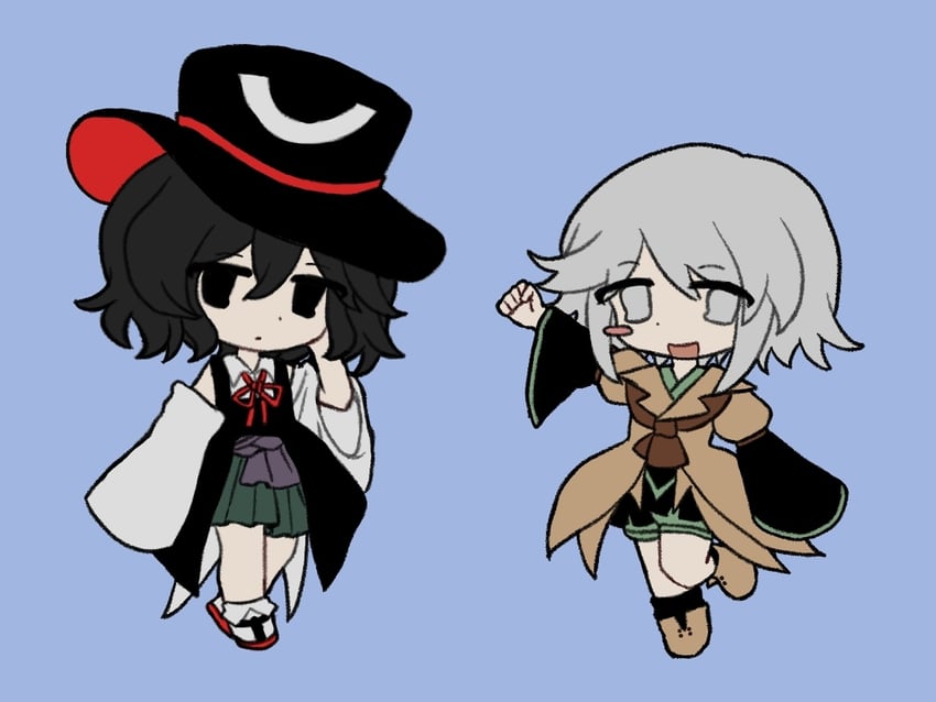 enraku tsubakura and houlen yabusame (len'en) drawn by needless_(toyaco)