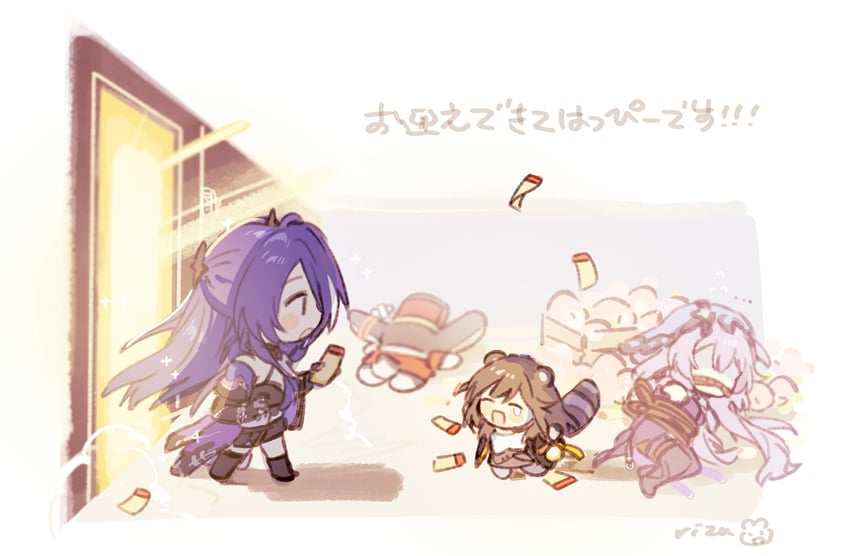 trailblazer, stelle, acheron, black swan, and pom-pom (honkai and 1 more) drawn by rizu033