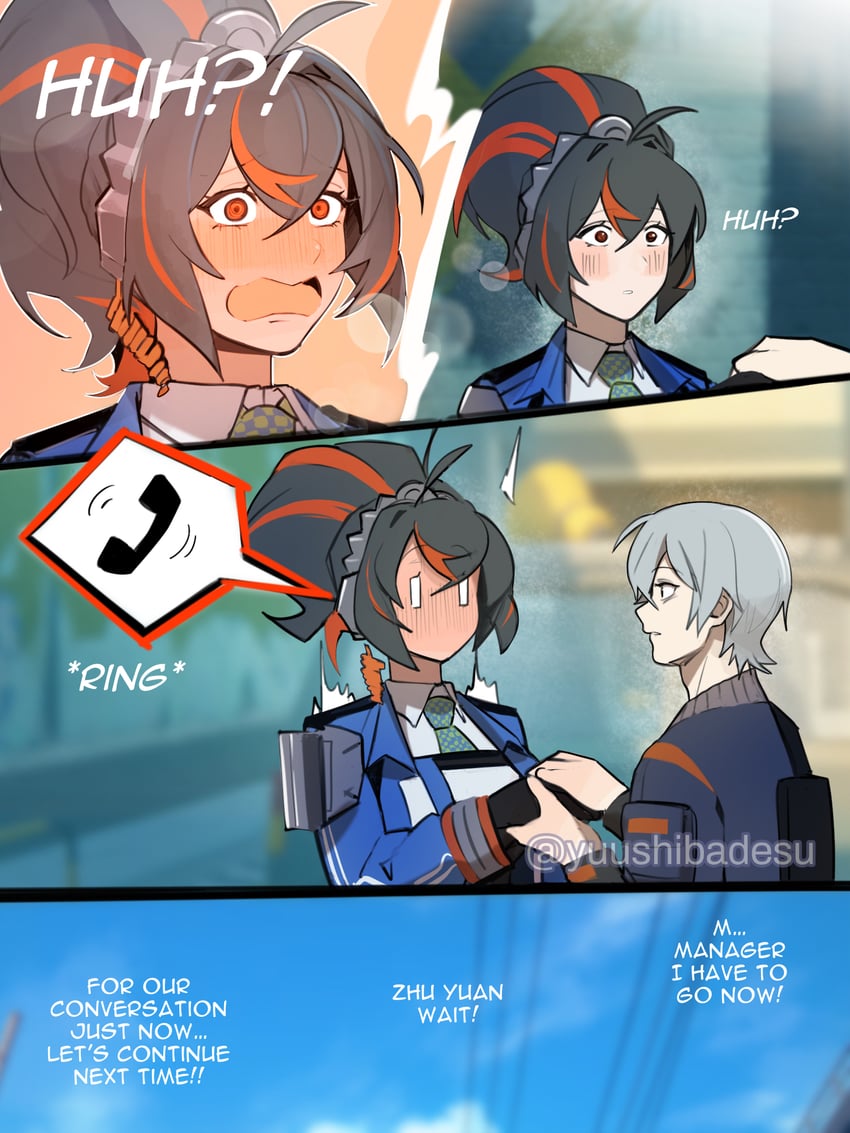 wise and zhu yuan (zenless zone zero) drawn by yuushiba