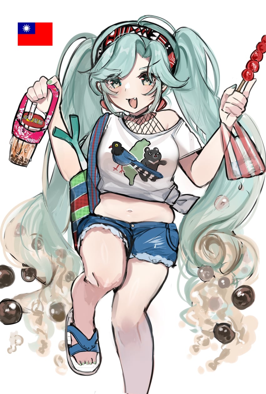 hatsune miku and taiwan miku (vocaloid) drawn by kaomoji_(sagor00237)