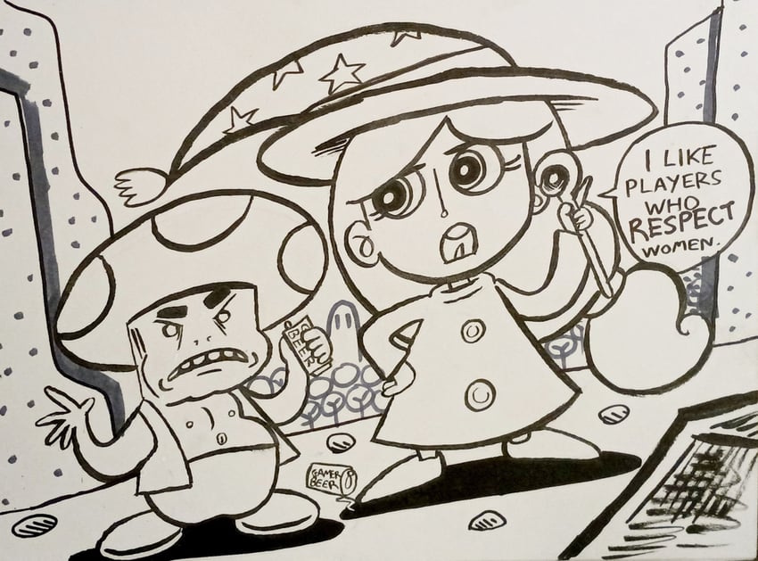 toad and sarissa (mario and 1 more) drawn by spider_pinata