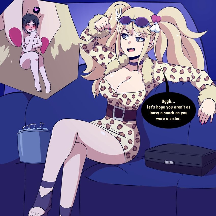 enoshima junko and ikusaba mukuro (danganronpa and 1 more) drawn by herretik