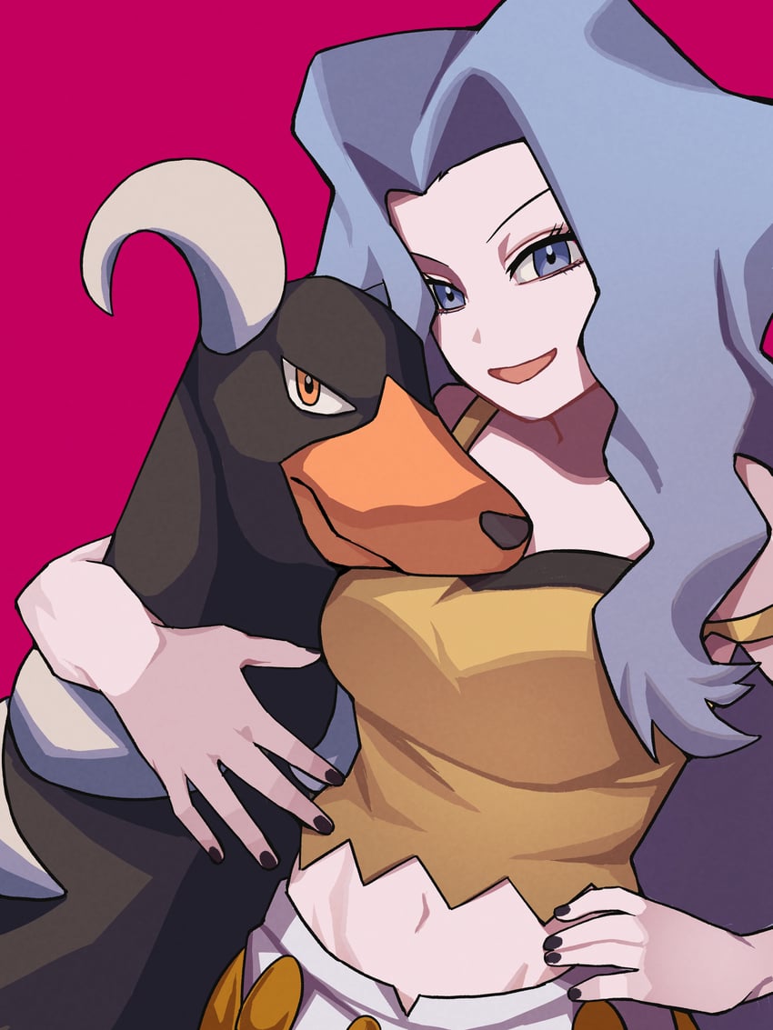 houndoom and karen (pokemon and 1 more) drawn by asia_(aji19081)