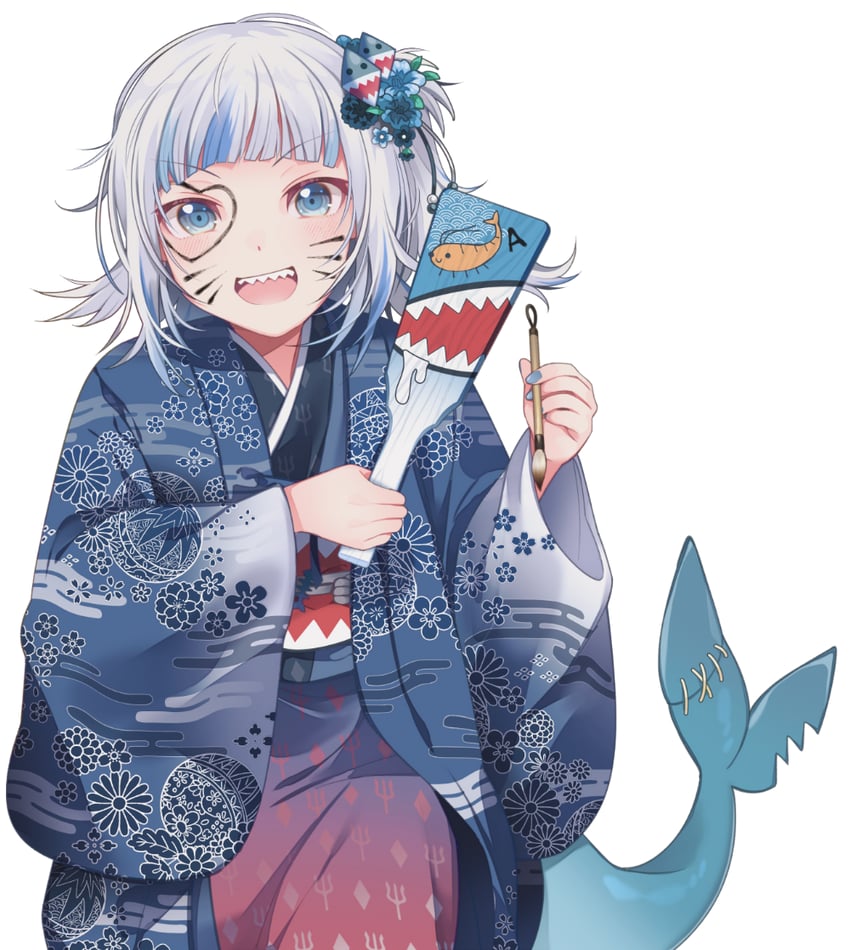 gawr gura (hololive and 1 more) drawn by mitsumine_(ookami_no_oyashiro)
