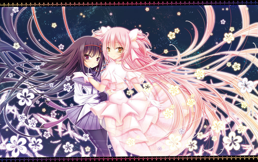 akemi homura, kaname madoka, and ultimate madoka (mahou shoujo madoka magica) drawn by junkos
