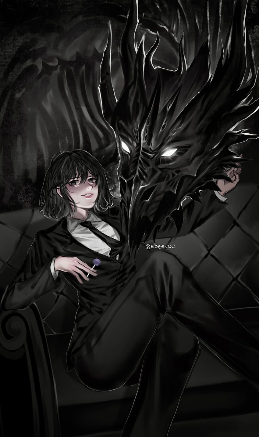 han sooyoung and abyssal black flame dragon (omniscient reader's viewpoint) drawn by evie_(baoxiao)