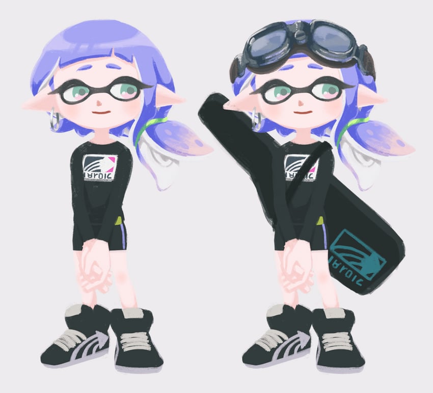 inkling player character and inkling girl (splatoon) drawn by memi_(gamemix)